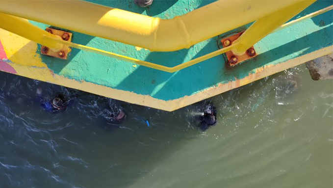 Rehabilitation of Two (2) Nos Breasting Dolphins - Removal of Marine Growth at Sidings and Soffit